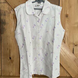 Vintage 90's Boston Trader Sleeveless Embroidered Top, Size M
